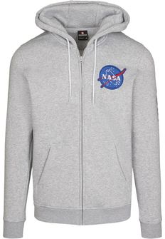 NASA Southpole ανδρικό φούτερ με φερμουάρ και κουκούλα, γκρι