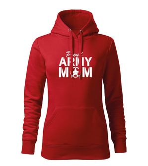 DRAGOWA γυναικείο φούτερ με κουκούλα army mom, κόκκινο 320g/m2