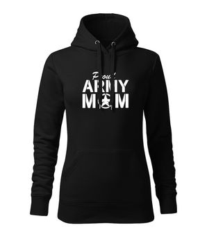 DRAGOWA γυναικείο φούτερ με κουκούλα army mom, μαύρο 320g/m2