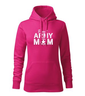 DRAGOWA γυναικείο φούτερ με κουκούλα army mom, ροζ 320g/m2