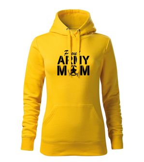 DRAGOWA γυναικείο φούτερ με κουκούλα army mom, κίτρινο 320g/m2