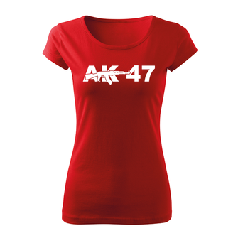 DRAGOWA γυναικείο κοντό T-shirt AK-47, κόκκινο 150g/m2