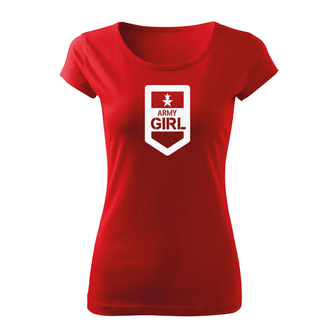 DRAGOWA γυναικείο κοντό T-shirt army girl, κόκκινο 150g/m2