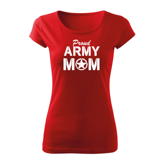 DRAGOWA γυναικείο κοντό T-shirt army mom, κόκκινο 150g/m2