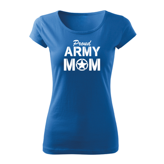 DRAGOWA γυναικείο κοντό T-shirt army mom, μπλε 150g/m2