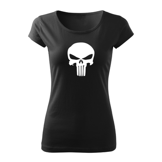 DRAGOWA γυναικείο κοντό t-shirt punisher, μαύρο 150g/m2