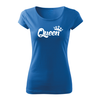 DRAGOWA γυναικείο κοντό t-shirt queen, μπλε 150g/m2