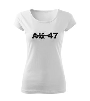 DRAGOWA γυναικείο T-shirt AK-47, λευκό 150g/m2