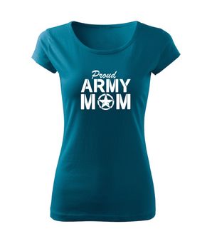 DRAGOWA γυναικείο t-shirt army mom, petrol blue 150g/m2