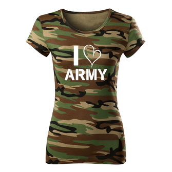 DRAGOWA γυναικείο t-shirt i love army, καμουφλάζ 150g/m2