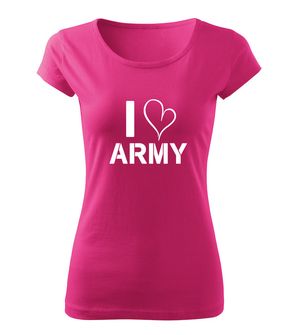 DRAGOWA γυναικείο T-shirt I love army, ροζ 150g/m2