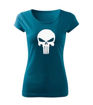 DRAGOWA γυναικείο t-shirt punisher, μπλε βενζίνη 150g/m2