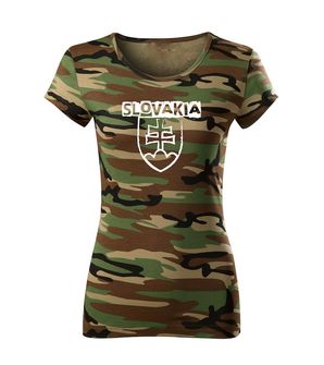 DRAGOWA γυναικείο T-shirt με σλοβακικό έμβλημα και επιγραφή, καμουφλάζ 150g/m2