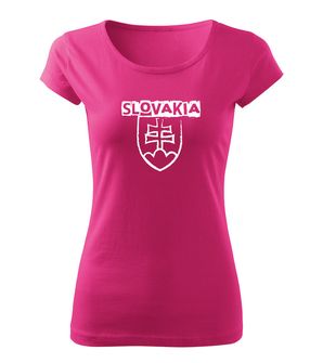 DRAGOWA γυναικείο t-shirt με σλοβακικό έμβλημα και επιγραφή, ροζ 150g/m2