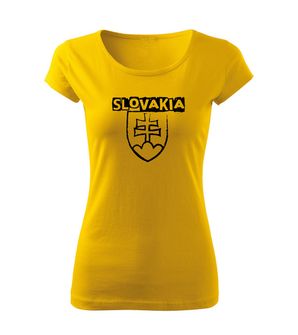 DRAGOWA γυναικείο μπλουζάκι Σλοβακικό έμβλημα με επιγραφή, κίτρινο 150g/m2