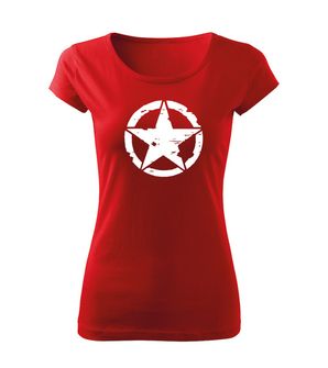 DRAGOWA γυναικείο t-shirt star, κόκκινο 150g/m2