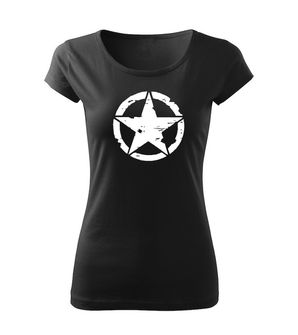 DRAGOWA γυναικείο t-shirt star, μαύρο 150g/m2