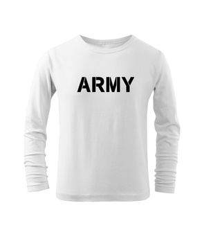 DRAGOWA Παιδικό μακρύ Army T-shirt, λευκό