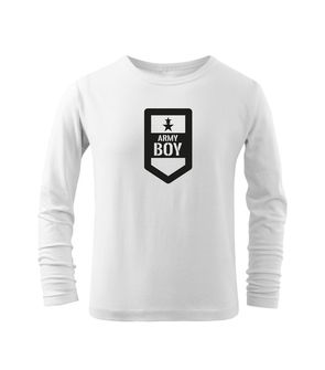 DRAGOWA Παιδικό μακρύ T-shirt Army boy, λευκό