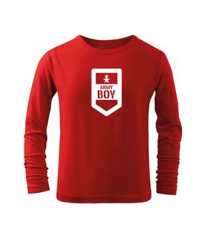 DRAGOWA Παιδικό μακρύ T-shirt Army boy, κόκκινο