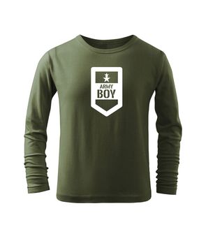 DRAGOWA Παιδικό μακρύ T-shirt Army boy, λαδί