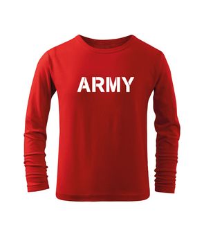 DRAGOWA Παιδικό μακρύ στρατιωτικό μπλουζάκι, κόκκινο