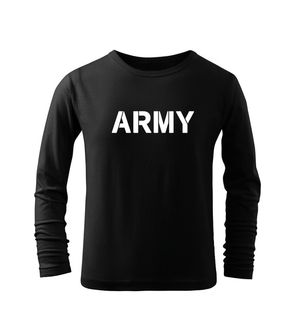 DRAGOWA Παιδικό μακρύ Army T-shirt, μαύρο