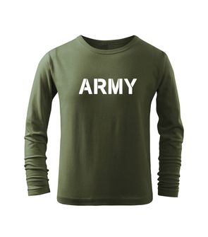 DRAGOWA Παιδικό μακρύ T-shirt Army, λαδί