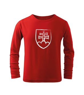 DRAGOWA Παιδικό μακρύ T-shirt με σλοβακικό έμβλημα, κόκκινο