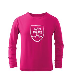 DRAGOWA Παιδικό μακρύ T-shirt με σλοβακικό έμβλημα, ροζ