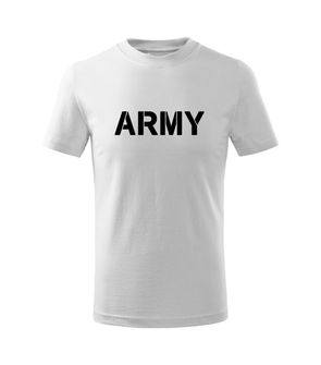 DRAGOWA Παιδικό κοντό Army T-shirt, λευκό