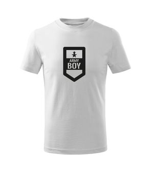 DRAGOWA Παιδικό κοντό T-shirt Army boy, λευκό