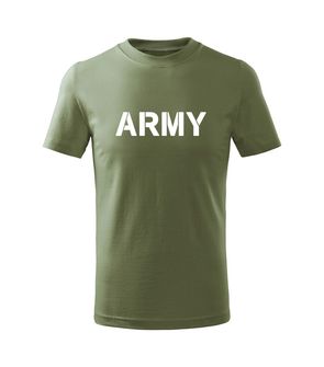 DRAGOWA Παιδικό κοντό Army T-shirt, λαδί