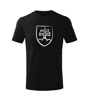 DRAGOWA Παιδικό κοντό T-shirt με σλοβακικό έμβλημα, μαύρο