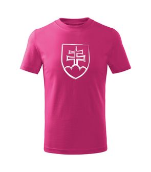 DRAGOWA Παιδικό κοντό T-shirt με σλοβακικό έμβλημα, ροζ