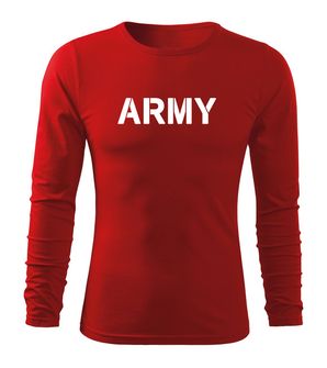 DRAGOWA Fit-T μακρυμάνικο στρατιωτικό μπλουζάκι, κόκκινο 160g/m2