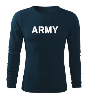 DRAGOWA Fit-T μακρυμάνικο στρατιωτικό μπλουζάκι, navy blue 160g/m2