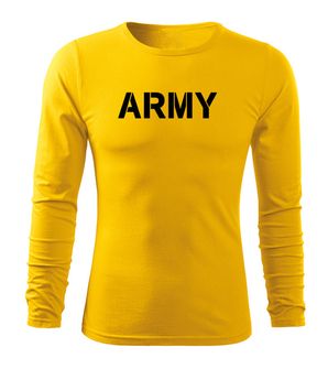 DRAGOWA Fit-T μακρυμάνικο στρατιωτικό μπλουζάκι, κίτρινο 160g/m2