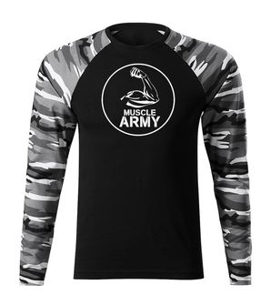 DRAGOWA Fit-T μακρυμάνικο μπλουζάκι με μυϊκό στρατό και δικέφαλους, metro 160g/m2