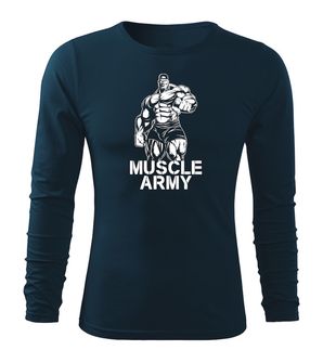 DRAGOWA Fit-T μακρυμάνικο μπλουζάκι για άνδρες, σκούρο μπλε 160g/m2