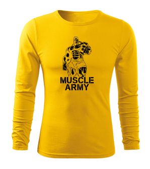 DRAGOWA Fit-T μακρυμάνικο μπλουζάκι για άνδρες, κίτρινο 160g/m2