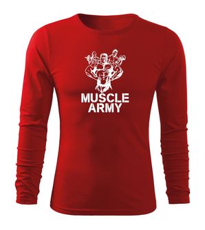 DRAGOWA Fit-T μακρυμάνικο μπλουζάκι για την ομάδα του στρατού, κόκκινο 160g/m2