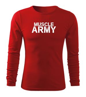 DRAGOWA Fit-T μακρυμάνικο μπλουζάκι για τον στρατό των μυών, κόκκινο 160g/m2