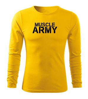 DRAGOWA Fit-T μακρυμάνικο μπλουζάκι για τον στρατό των μυών, κίτρινο 160g/m2