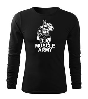 DRAGOWA Fit-T μακρυμάνικο μπλουζάκι για τον στρατό, μαύρο 160g/m2