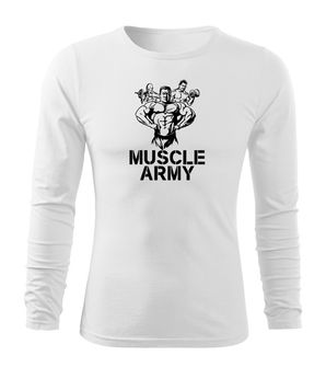 DRAGOWA Fit-T μακρυμάνικο μπλουζάκι για την ομάδα του στρατού, λευκό 160g/m2