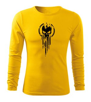 DRAGOWA Fit-T μακρυμάνικο t-shirt κρανίο, κίτρινο 160g/m2