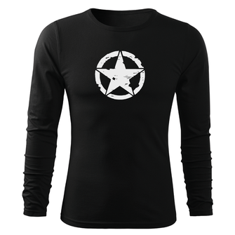 DRAGOWA Fit-T μακρυμάνικο T-shirt star, μαύρο 160g/m2