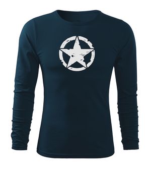 DRAGOWA Fit-T T-shirt με μακριά μανίκια αστέρι, σκούρο μπλε 160g/m2