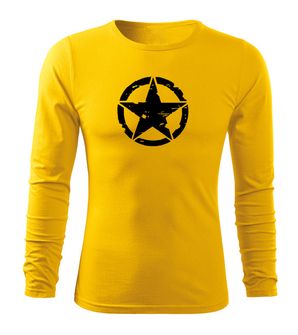 DRAGOWA Fit-T μακρυμάνικο μπλουζάκι αστέρι, κίτρινο 160g/m2
